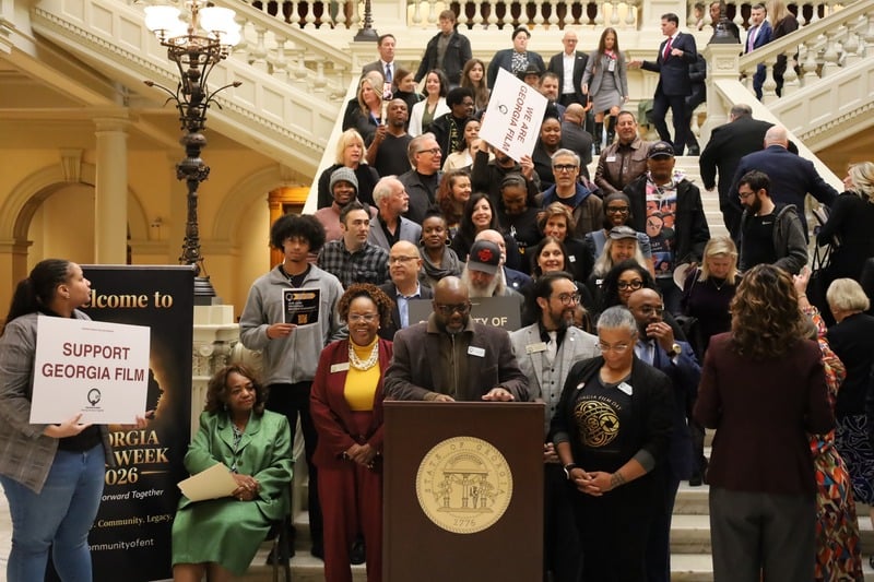 Entertainment industry supporters gathered at the Georgia State Capitol